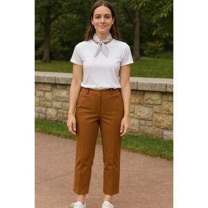 Talbots Hampshire Ankle Pants Women's 10 Brown Curvy Casual Chic Career